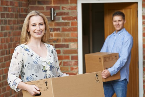 Local movers organising boxes in Southfields