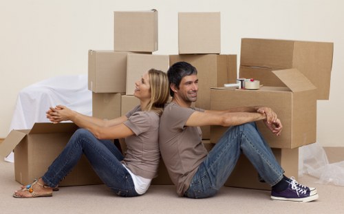 Professional movers handling a flat move in Southfields