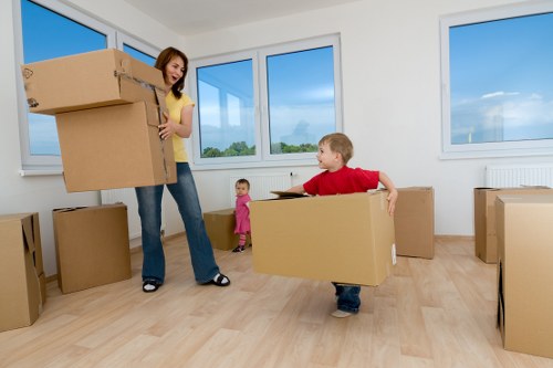 Professional movers assisting with a flat move in Southfields