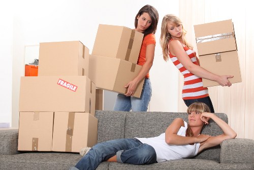 Furniture and boxes prepared for an office move in Southfields