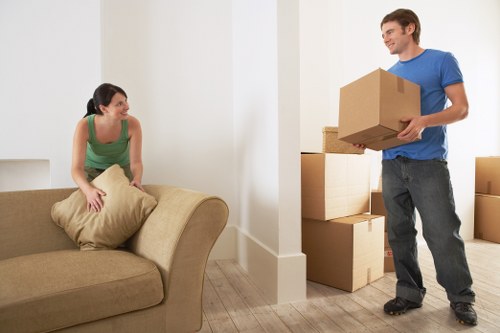 Professional moving service handling household items in Southfields